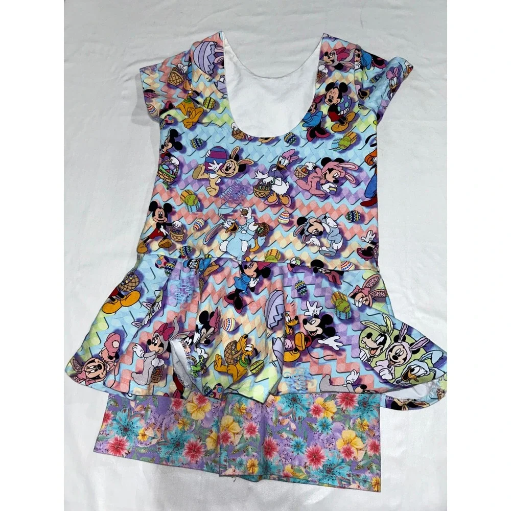 Sew Dutch Baby Disney Easter‎ Mickey Minnie Leotard Skirt Shorts Set Kids 5